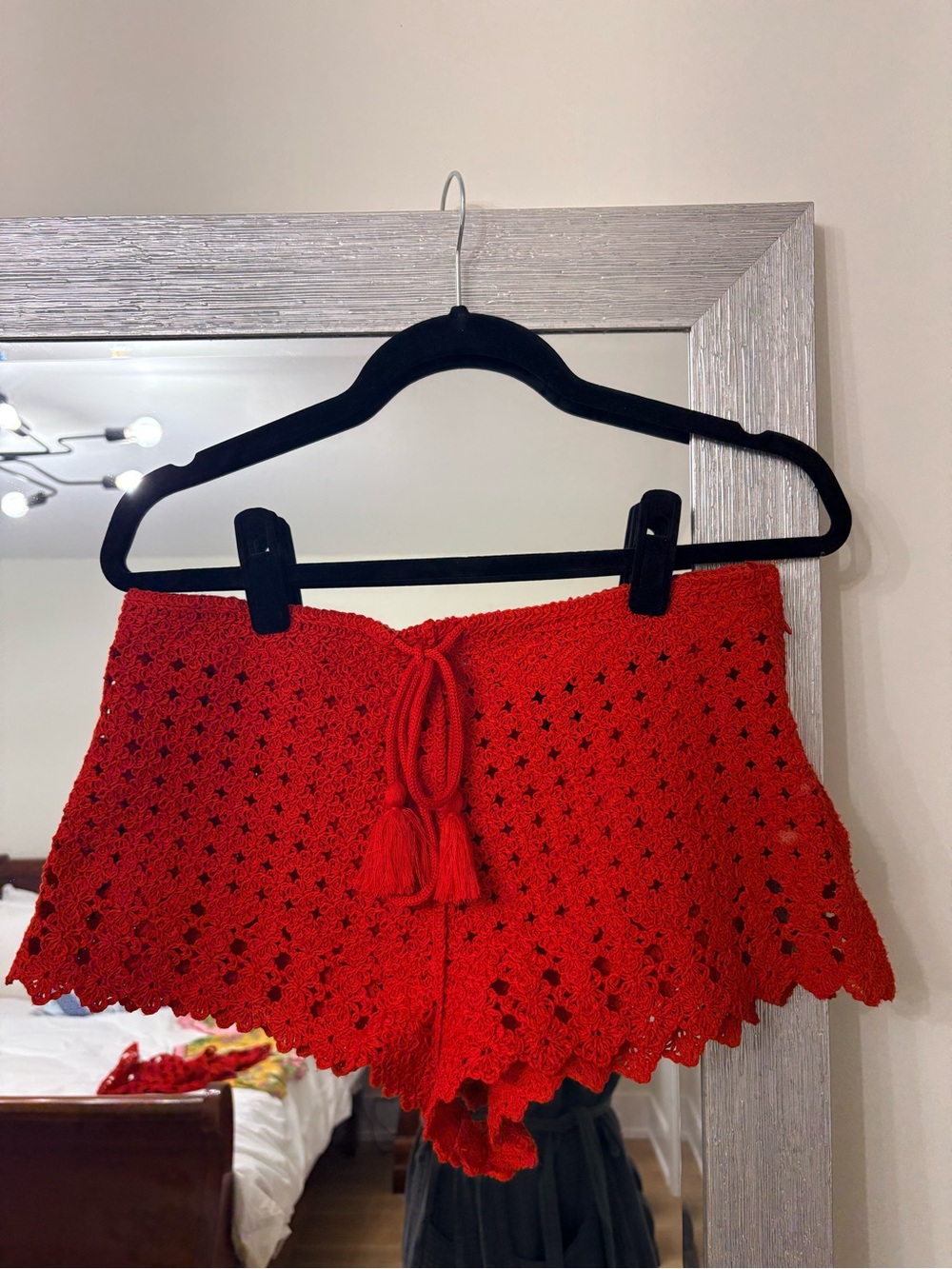 H&M Red Crochet Tie-Front Women's Shorts